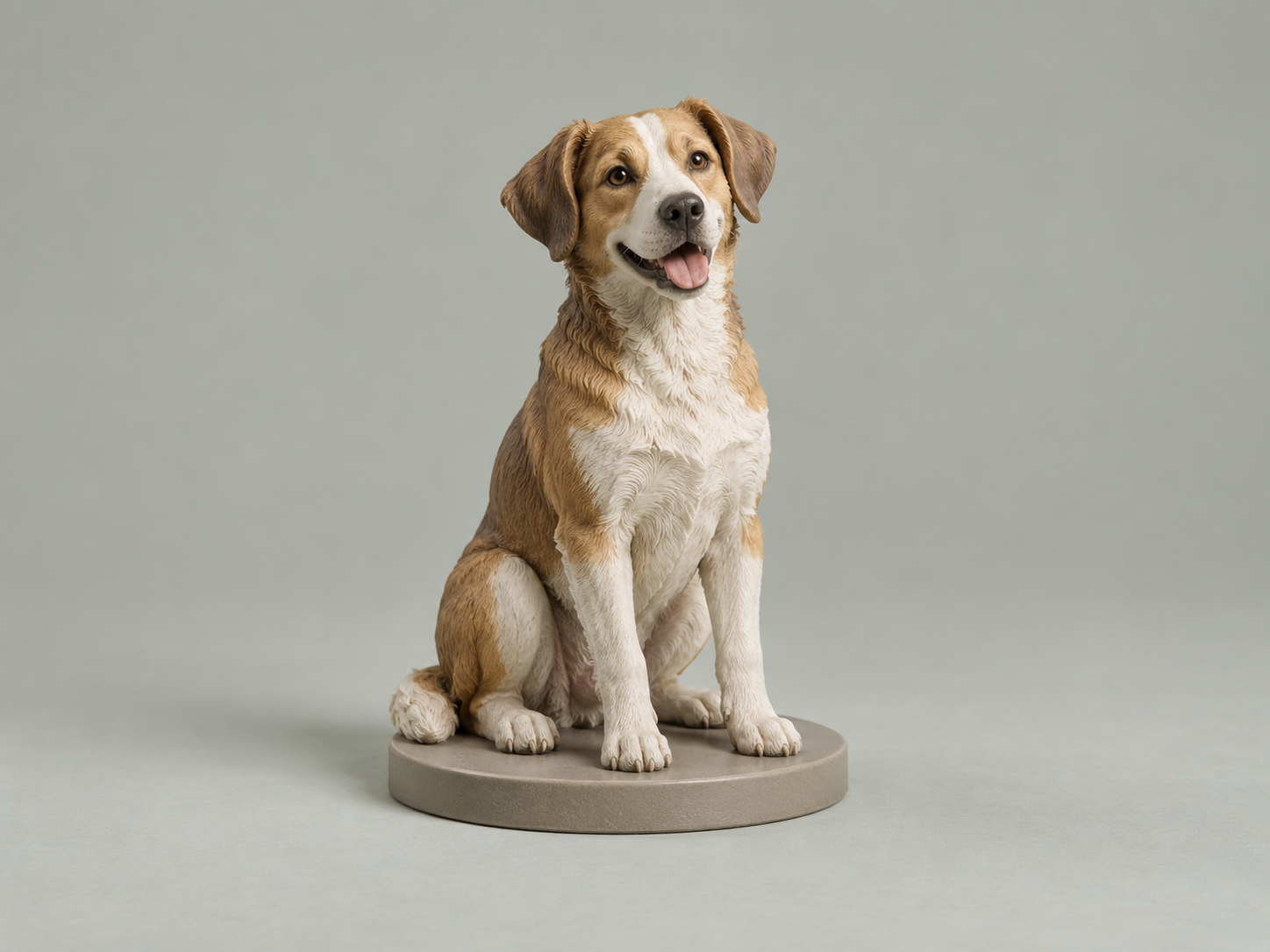 Concepto de una figura de perro sobre una peana, imagen generada.