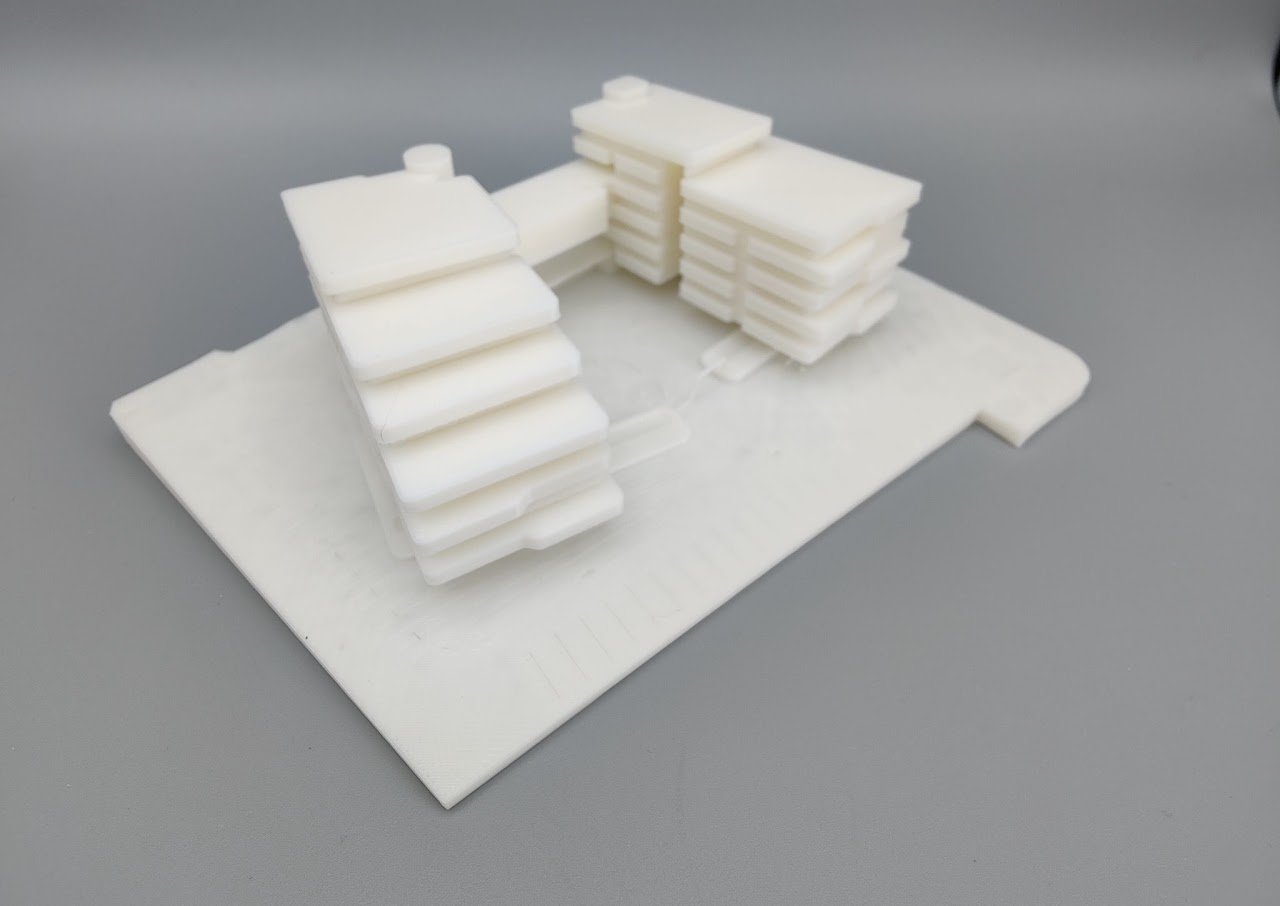 Maqueta NEOIKOS, diseño de Ángel Ramos a escala 1:500.